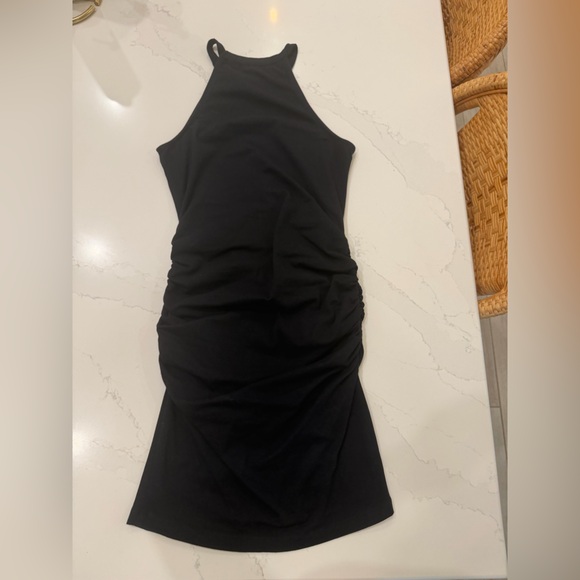 Michael Stars Black Halter Ruched Midi Dress - Picture 11 of 12